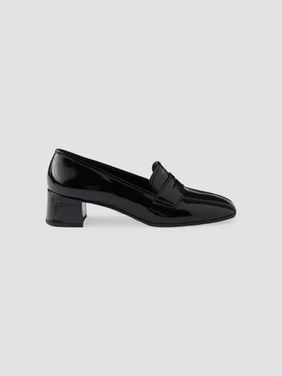 Prada Women's Patent Leather Loafers In Black