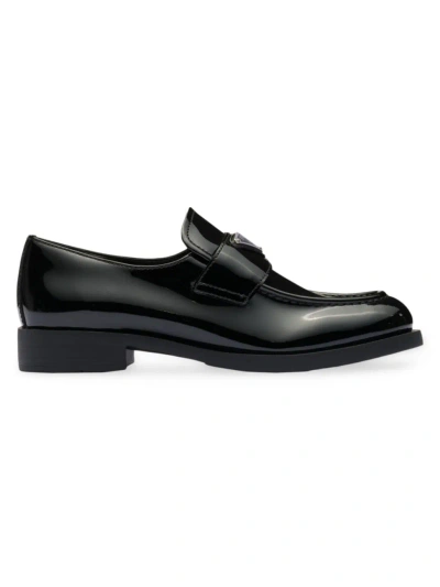 Prada Women's Patent Leather Loafers In Black