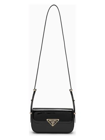 Prada Women's Patent Leather Shoulder Bag In Black