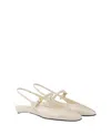 Prada Patent Leather Slingback Ballerinas In Ivory