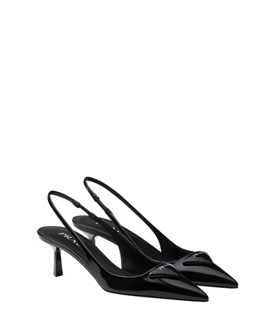 PRADA WOMEN'S PATENT LEATHER SLINGBACK PUMPS