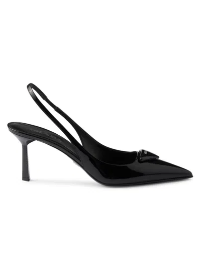 PRADA WOMEN'S PATENT LEATHER SLINGBACK PUMPS