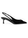 Prada Women's Patent Leather Slingback Pumps In Black