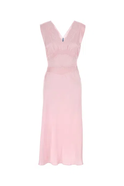 PRADA PRADA WOMEN PINK SATIN DRESS
