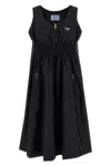 Prada Re-nylon Zip-front Recycled-polyamide Midi Dress In Black