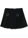 Prada Pleated Metal Ring Mini Wool Skirt In Multicolor