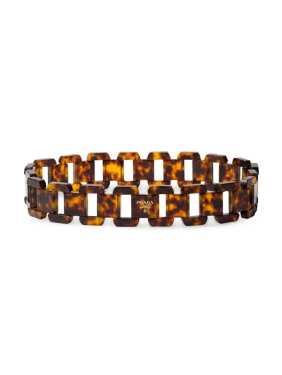 Prada Women's Plexiglas Belt In Brown