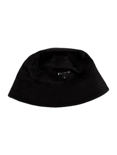Pre-owned Prada Women's Polyamide Bucket Hat In Black