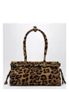 Prada Pony Skin Leather Medium Handbag In Beige