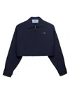 Prada Poplin Blouson Jacket In Blue