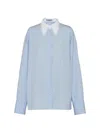 PRADA WOMEN'S POPLIN SHIRT WITH FRINGED COLLAR