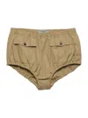 Prada Elasticated Poplin Shorts In Brown