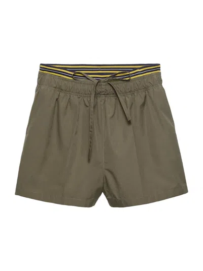 Prada Women's Poplin Shorts In Green