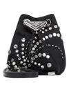 Prada Mini Drawstring Shoulder Bag In Black