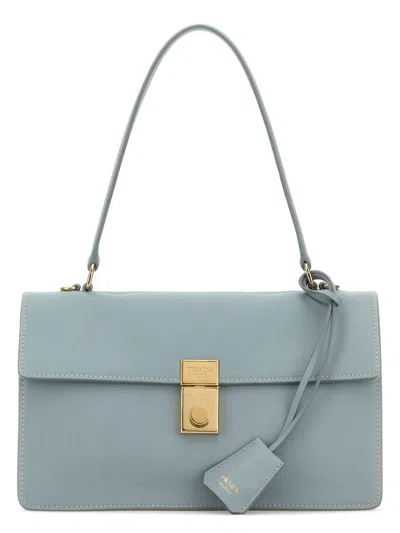 PRADA WOMEN'S POWDER BLUE LEATHER HANDBAG