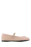 Prada Nappa Leather Ballerinas Gold-tone Hardware In Pink