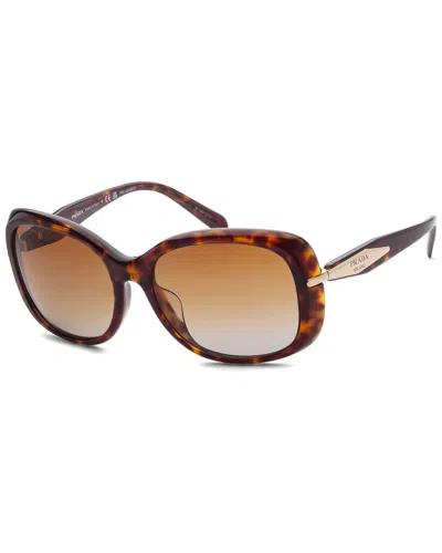 Prada Women's Pr04zsf 58mm Polarized Sunglasses In Brown