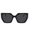 Prada 52mm Polarized Rectangular Sunglasses In Black