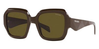 Pre-owned Prada Women's Pr28zsf 15l09z 54 Fashion 54mm Loden Sunglasses In Brown