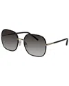 Prada Womens Black Pr 67xs 58 Rectangle-frame Metal Sunglasses