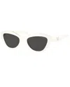 Prada Womens White Pr A02s Butterfly-shape Acetate Sunglasses