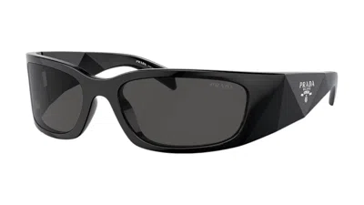 Pre-owned Prada Women's  A14s 1ab5s0 Plastic Butterfly Grey Lens Sunglasses In Black