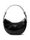 Prada Arqué Half Moon Shoulder Bag In Black
