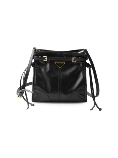 Prada Bonnie Leather Mini Shoulder Bag In Black
