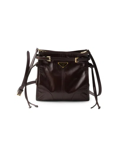 Prada Bonnie Leather Mini Shoulder Bag In Red