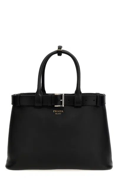 Prada Women ' Buckle' Medium Handbag In Black