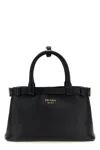 Prada Buckle Small Leather Bag With Double Belt In Black