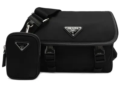 Pre-owned Prada Women's  Buckled Satchel Shoulder Bag In Black