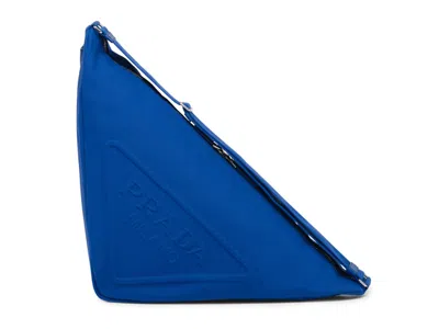 Pre-owned Prada Women's  Canvas Triangle Bag In Cobalt Blue