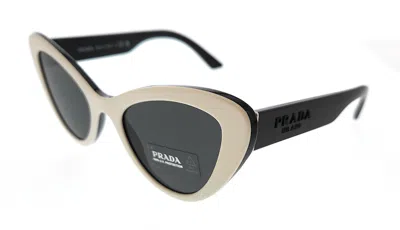Pre-owned Prada Women's  Cat Eye Sunglasses In White Black/black (0pr 13ys 10a5s0)