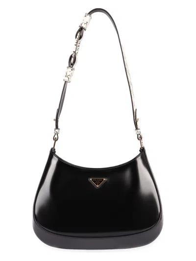 Prada Women's  Cleo Leather Shoulder Bag In Black