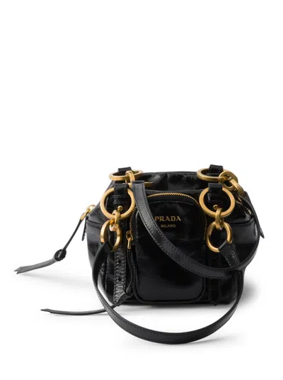 PRADA PRADA WOMEN PRADA DANGLE MINI LEATHER TOP HANDLE