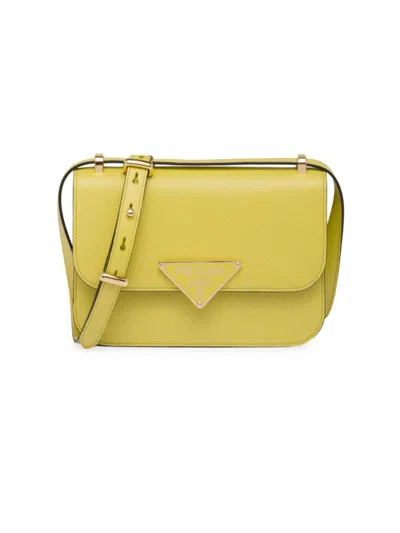 Prada Women's  Emblème Saffiano Shoulder Bag In Yellow
