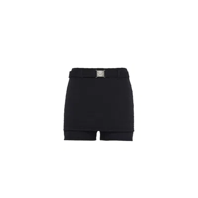 Pre-owned Prada Women's  Jacquard Shorts In Black
