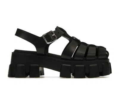 Pre-owned Prada Women's  Monolith Foam Rubber 55mm Sandals Sneakers In Black