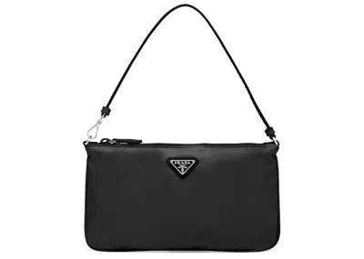 Pre-owned Prada Women's  Nylon And Saffiano Leather Bag Mini In Black
