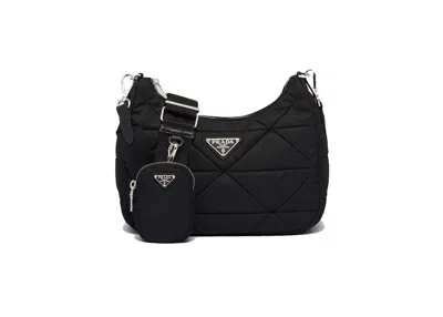 Pre-owned Prada Women's  Padded Renylon Shoulder Bag In Black