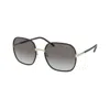 Prada Womens Black Pr 67xs 58 Rectangle-frame Metal Sunglasses In Gold