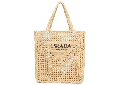 Pre-owned Prada Women's  Raffia Tote Bag In Tan