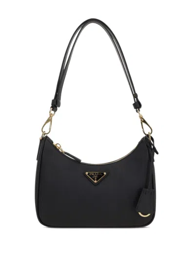Prada Women  Re-edition Saffiano Leather Mini-bag In Black
