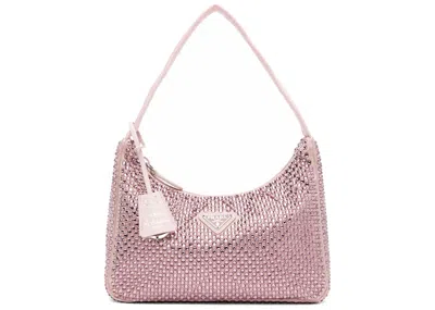 Pre-owned Prada Women's  Reedition 2000 Crystal Mini Bag In Pink