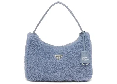 Pre-owned Prada Women's  Reedition 2000 Mini Bag In Periwinkle Blue