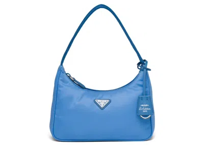 Pre-owned Prada Women's  Reedition 2000 Mini Bag Nylon In Periwinkle Blue