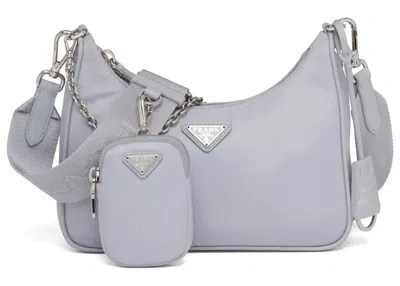 Pre-owned Prada Women's  Reedition 2005 Renylon Bag In Cornflower Blue