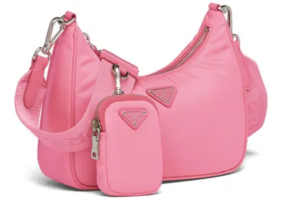 Pre-owned Prada Women's  Reedition 2005 Shoulder Bag Nylon In Begonia Pink
