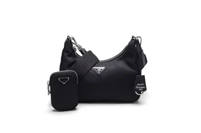 Pre-owned Prada Women's  Reedition 2005 Shoulder Bag Nylon In Black